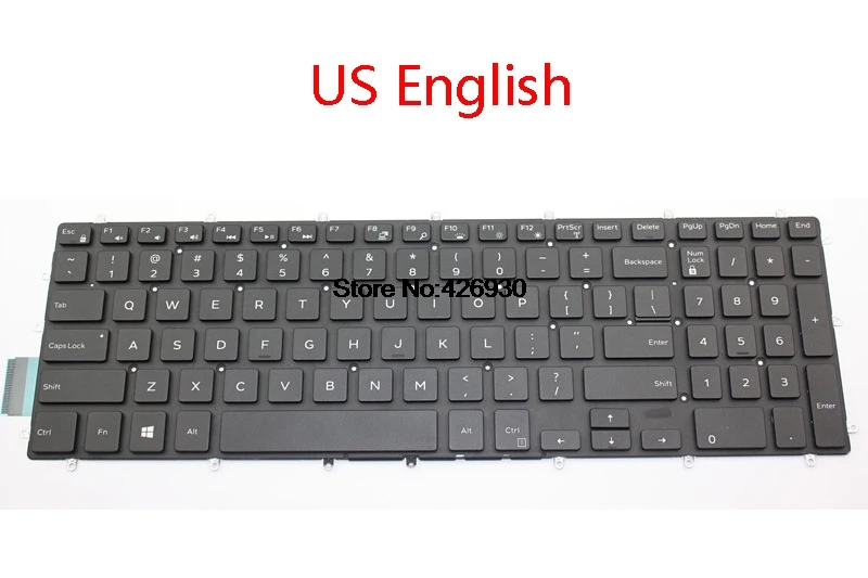 

Laptop Keyboard For DELL 5565 5567 7566 7567 7577 5765 5767 7773 7778 7779 5570 5575 backlit US English RU Russia UK French FR