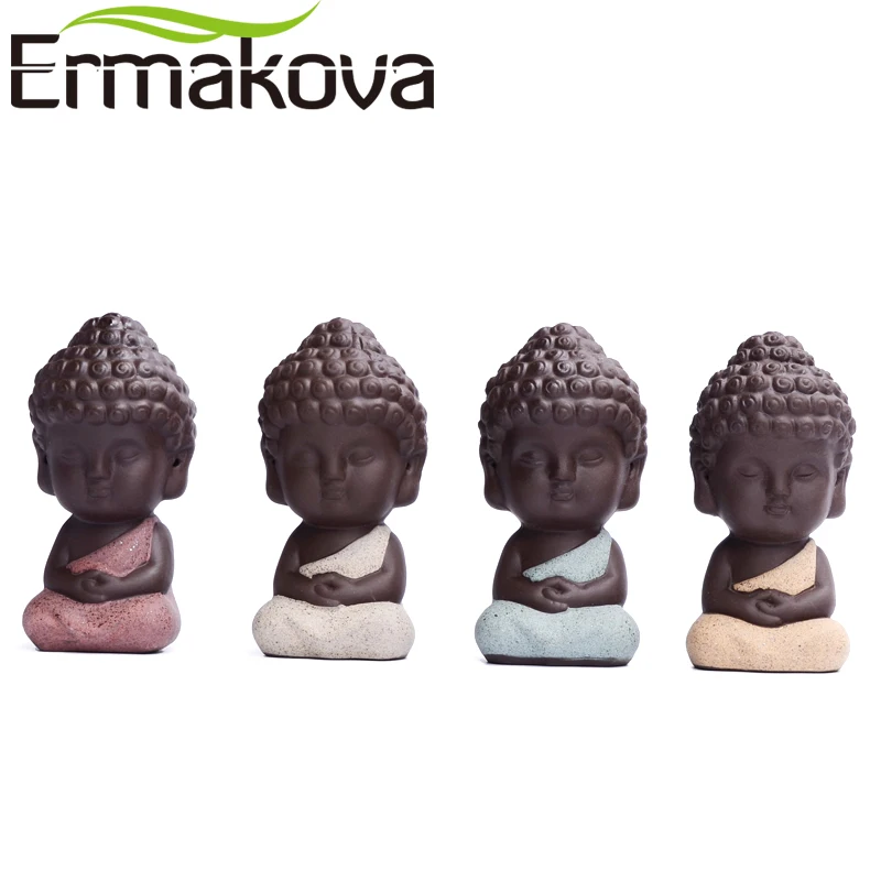 ERMAKOVA 9 5 см статуя Будды Чай Домашние животные фигурка монаха Индия Йога Восточная