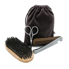 Набор кистей для бороды для мужчин 3 шт. в 1, набор кистей для бороды, кисточка для бритья щетины расческа из бульнезии, кисти для макияжа, инструменты