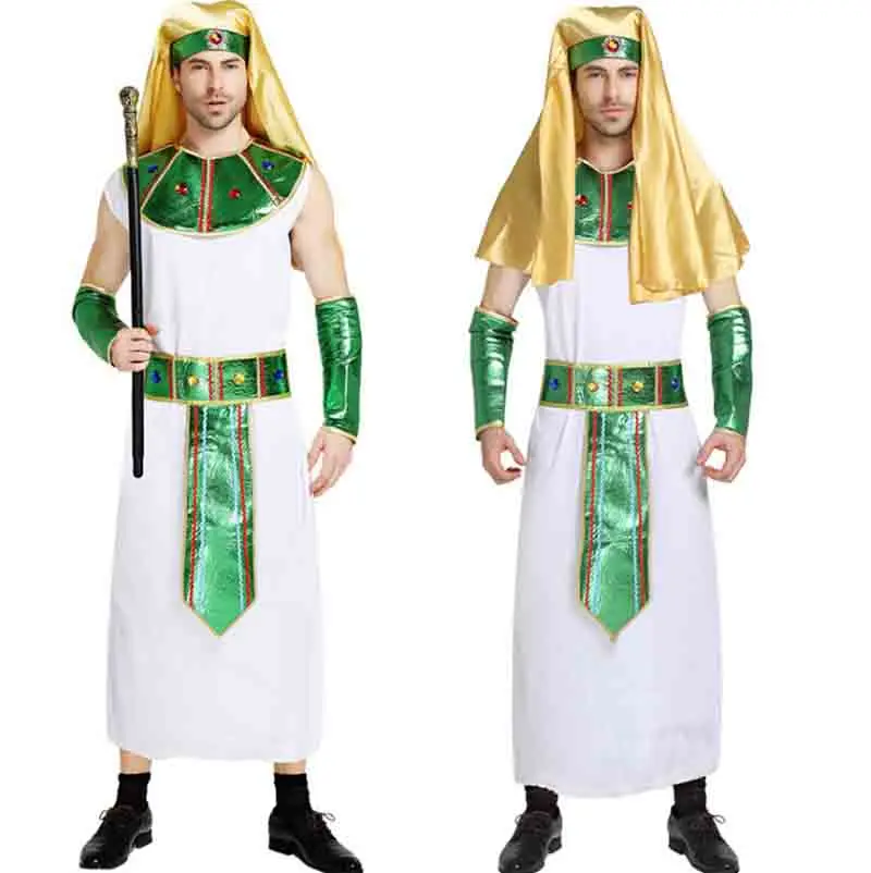 Фантазия взрослых мужчин Египетский Костюм фараона Хэллоуин косплей король Египетский костюм мужской костюм Мужская нарядная одежда