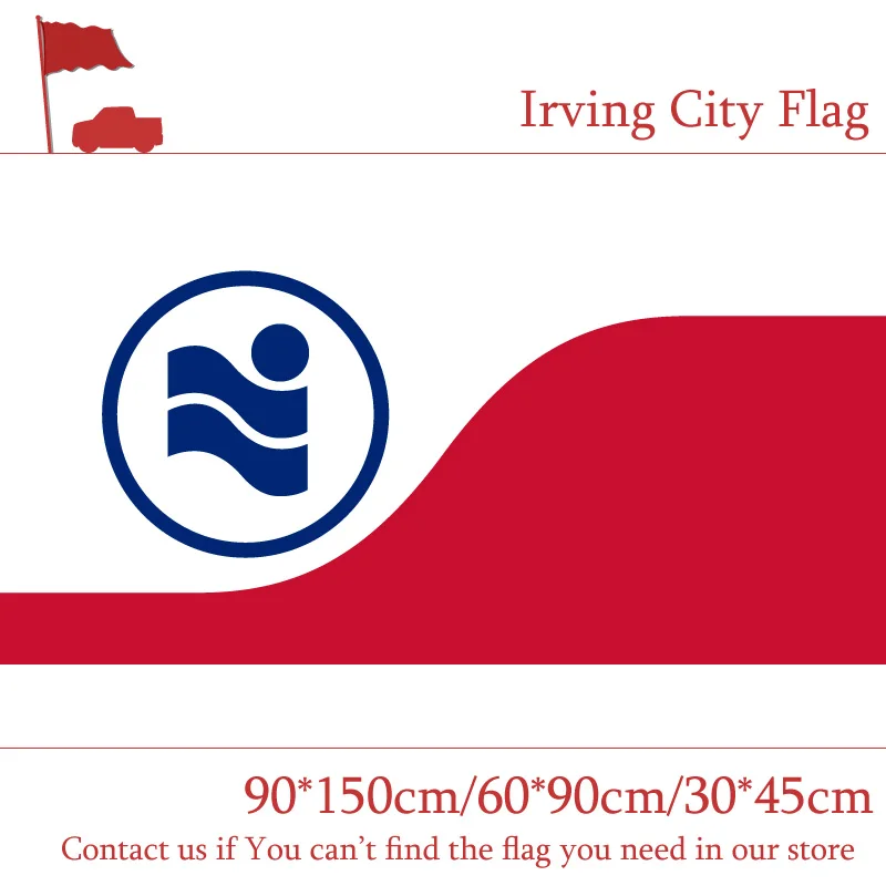 

Free shipping 100d Polyester 3x5FT Irving City Flag Custom 30*45cm Car Flag 90*150cm 60*90cm Flag