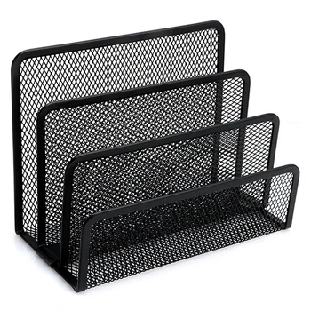 

Black Mesh Letter Sorter Mail Business Document Tray Desk Office File Organiser Holder