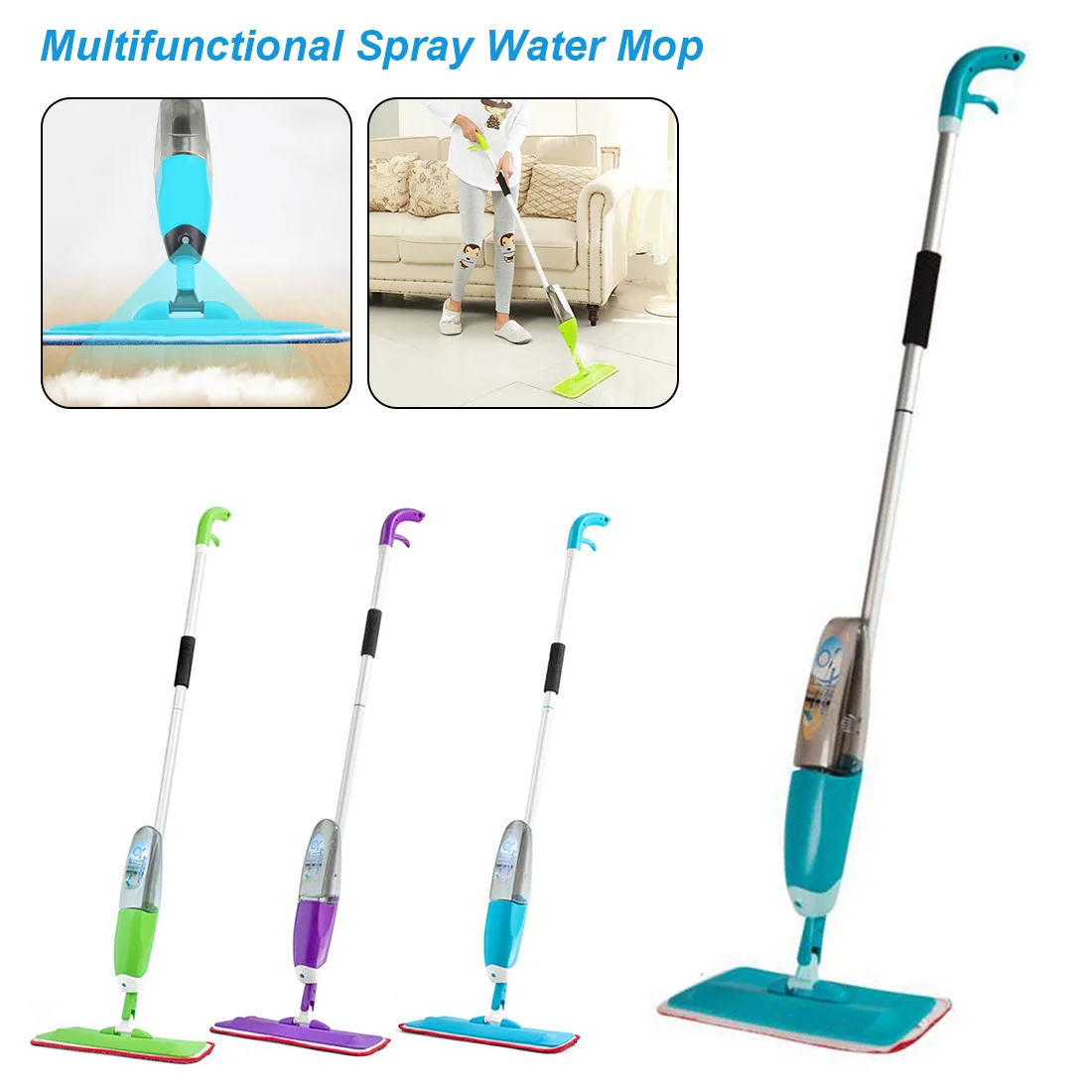 Spray Water Mop Multifunctional House Cleaning Tools Hand Wash Flat Mop Wood Floor Tile Home Kitchen Cleaning Accessories