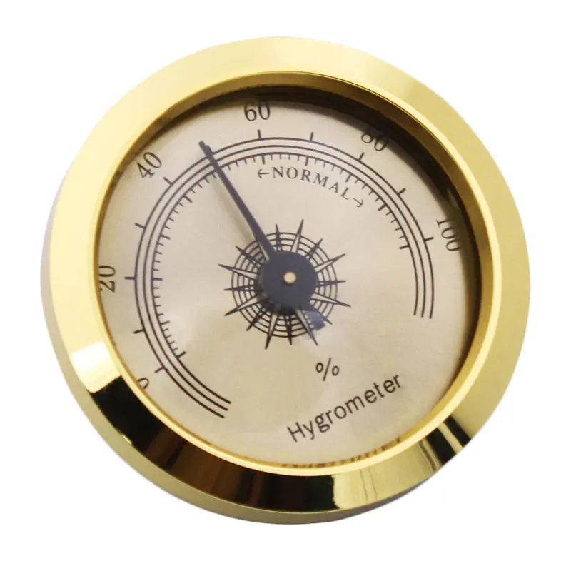 

Cigar box Golden Exquisite small mini size hygrometer for cigar humidor