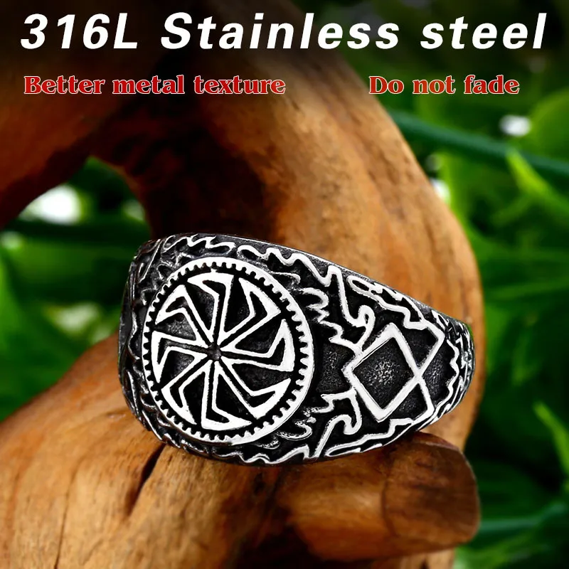 BEIER stainless steel character geometry Viking raven head ring for man`s gift Punk rock Jewelry boy`s gift BR8-582