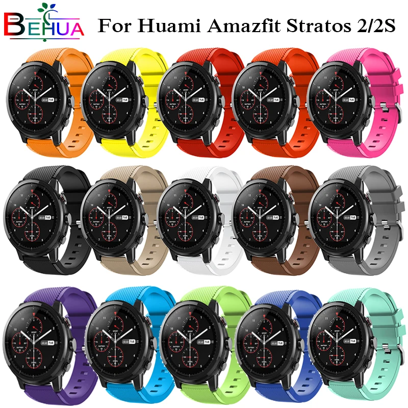 Умные часы аксессуары для Amazfit Stratos ремешок мм 22 мм ремешок для Xiaomi Amazfit Pace s 2 S сменный ремешок для Amazfit Stratos 2 s 2