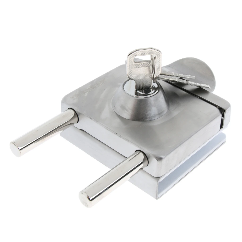 New Stainless Steel Double Glass Door Sliding Door Lock with Handle No Punching Easy to Install 10mm-12mm