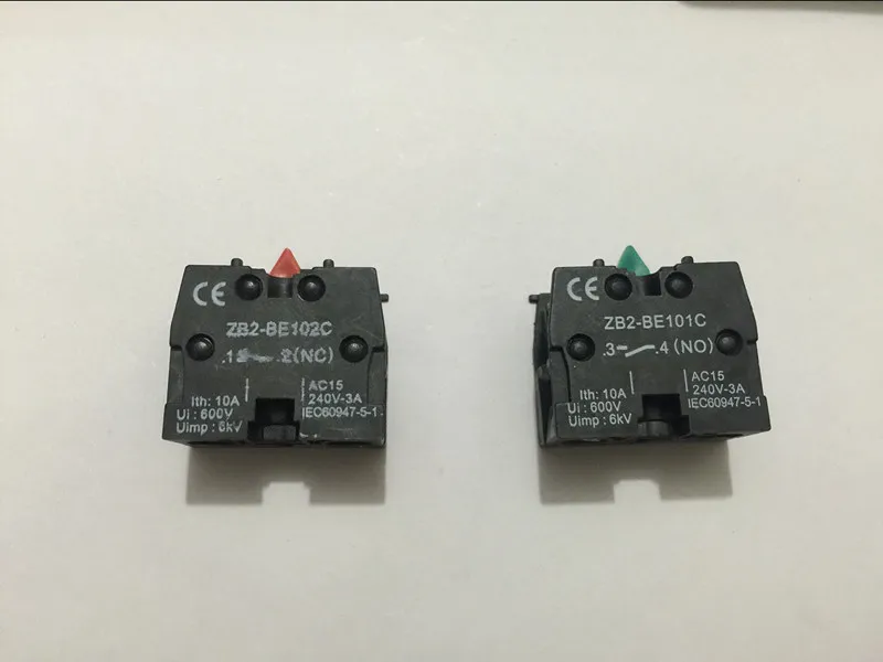 10pcs ZB2-BE101C NO ZB2-BE102C NC Contact Block Replaces 10A 400V