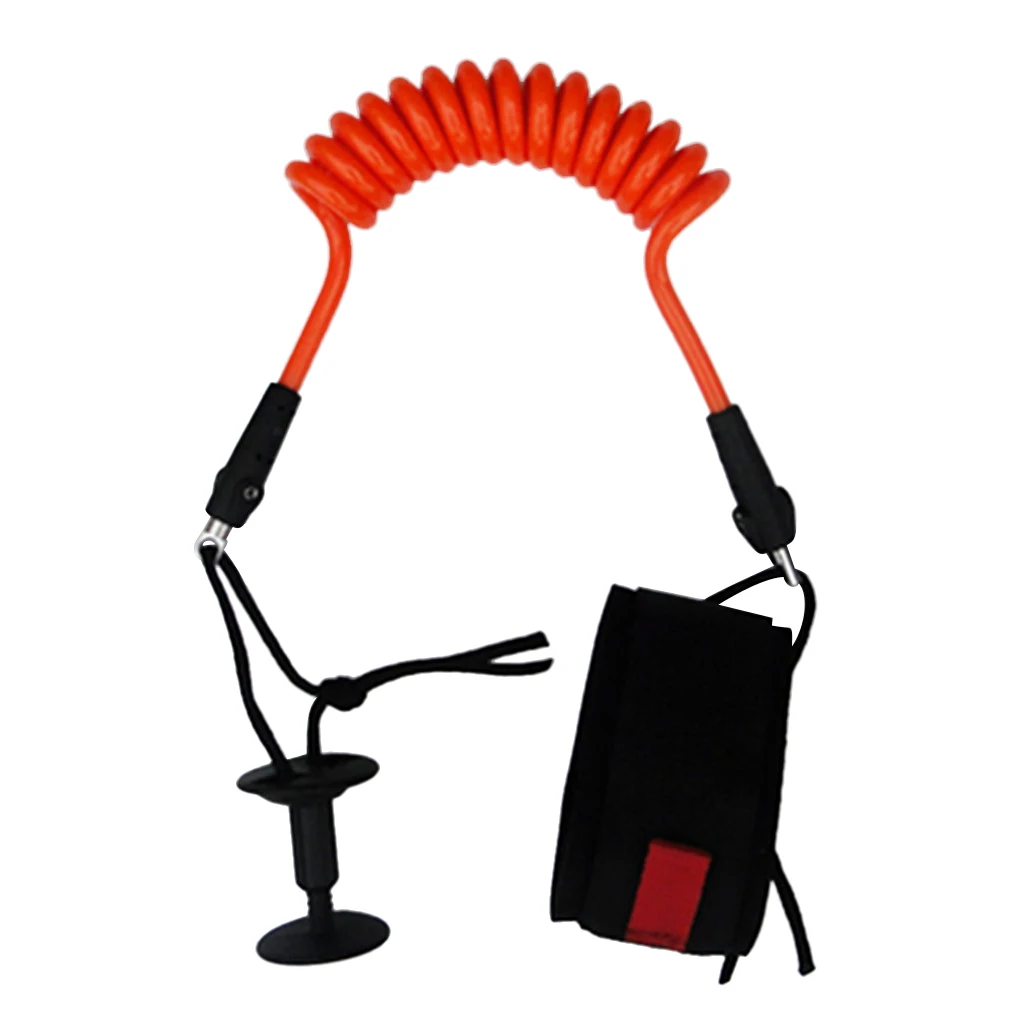 Strong Orange 5.5mm Coiled Bodyboard Wrist Leash SUP Leash 1.5m for Surf Board Paddle Body Board Bodyboarding