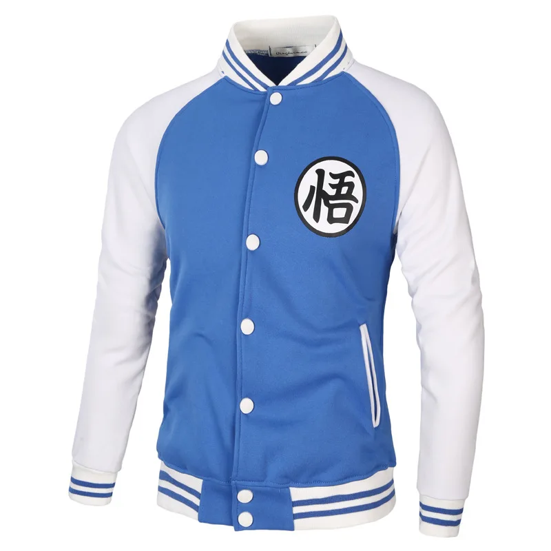 Dragon Ball Z Men Jacket Patchwork Casual Baseball Uniform Coat Male Streetwear Dragon Ball Z Men Jacket Patchwork Casual Baseball Uniform Coat Male Streetwear