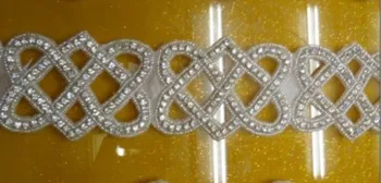 

Width 8.5CM Rhinestone decoration beaded bridal trims crystal applique for dresses rhinestone appliques for wedding dresses