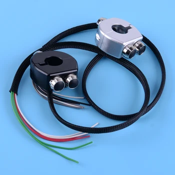 

beler 3 in 1 Aluminum alloy Cafe Racers Custom Motorcycle Handlebar Button Latch CNC Switch