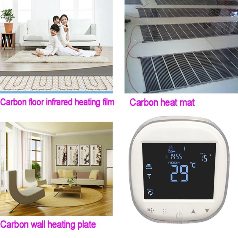 Wifi Pressscreen Термостат Программируемый Регулятор температуры Электрический/Watring подогрев пола термостат совместим с Goo#8