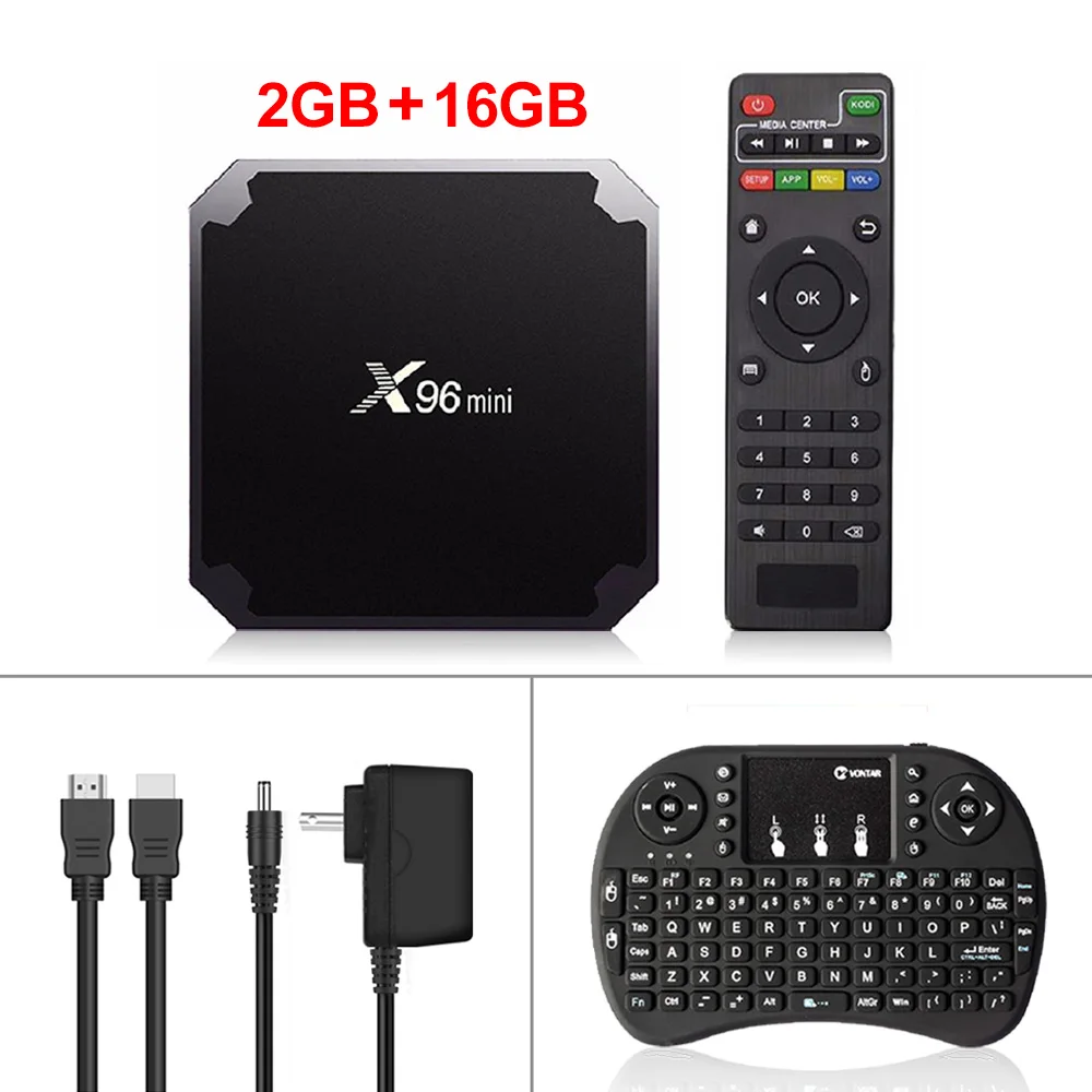 X96 мини X96mini Android 7,1 Смарт ТВ приставка 2 ГБ/16 ГБ ТВ приставка X 96 мини Amlogic S905W H.265 4K 2,4 ГГц WiFi медиаплеер телеприставка - Цвет: 2G16G with normal i8