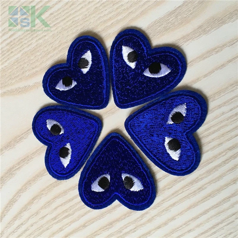 5pcs Lot Sk Navy Patches Comme Des Garcons Cartoon Heart With Eye Embroidered Iron On Patch For Clothing Applique Diy Accessory Embroidered Iron Brand Iron On Patchesiron On Brand Patch Aliexpress