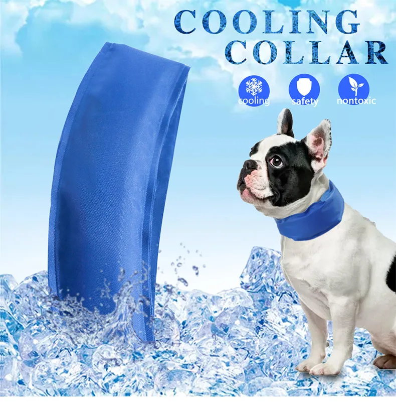 New pet cooling bib Summer cool ice pad heatstroke dog ice bag collar Adjustable cooling collar bib summer dog supplies