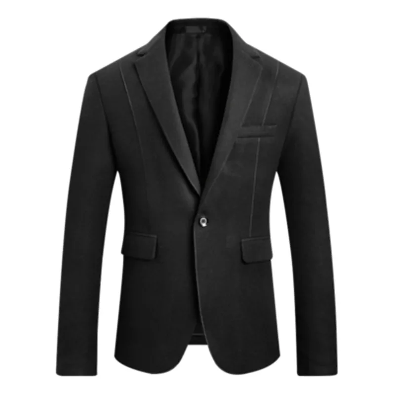 

NEGIZBER Men's Fashion Brand Blazer Casual Slim Solid Color Blazer One Button Long Sleeve Blazer Men