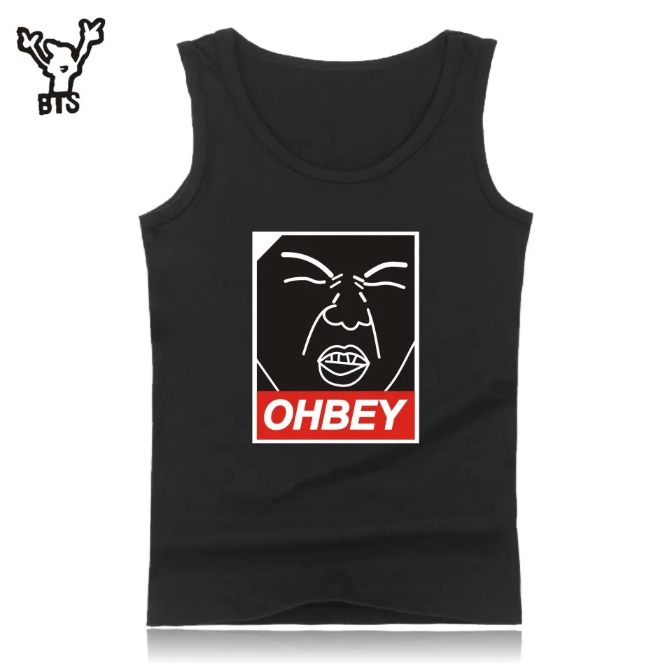 Футболка с принтом EXO KPOP OHBEY летняя модная мужская безрукавка для бодибилдинга xxxxl