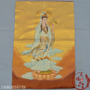 

christmas Silk Embroidery Brocade Jinsi Thangka Lotus Guanyin Net Bottle Guanyin halloween