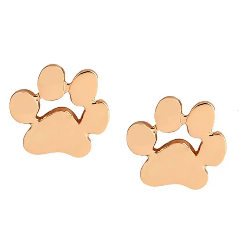 

1 Pair New Fashion Women Cute Animal Feet Bear's Paw Shape Alloy Stud Earrings Jewelry Delicate Girlfriend Gift