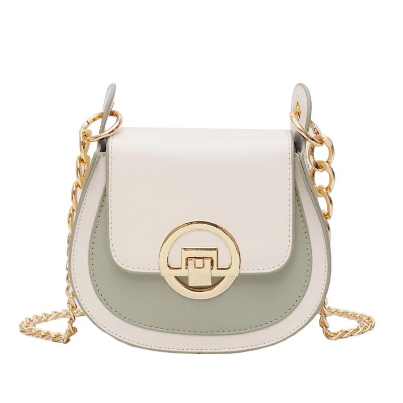 

Famous Brand Woman Bags 2019 New Spring Fashion Contrast Color PU Ladies Shoulder Bag High Quality Casual Chain Messenger Bag