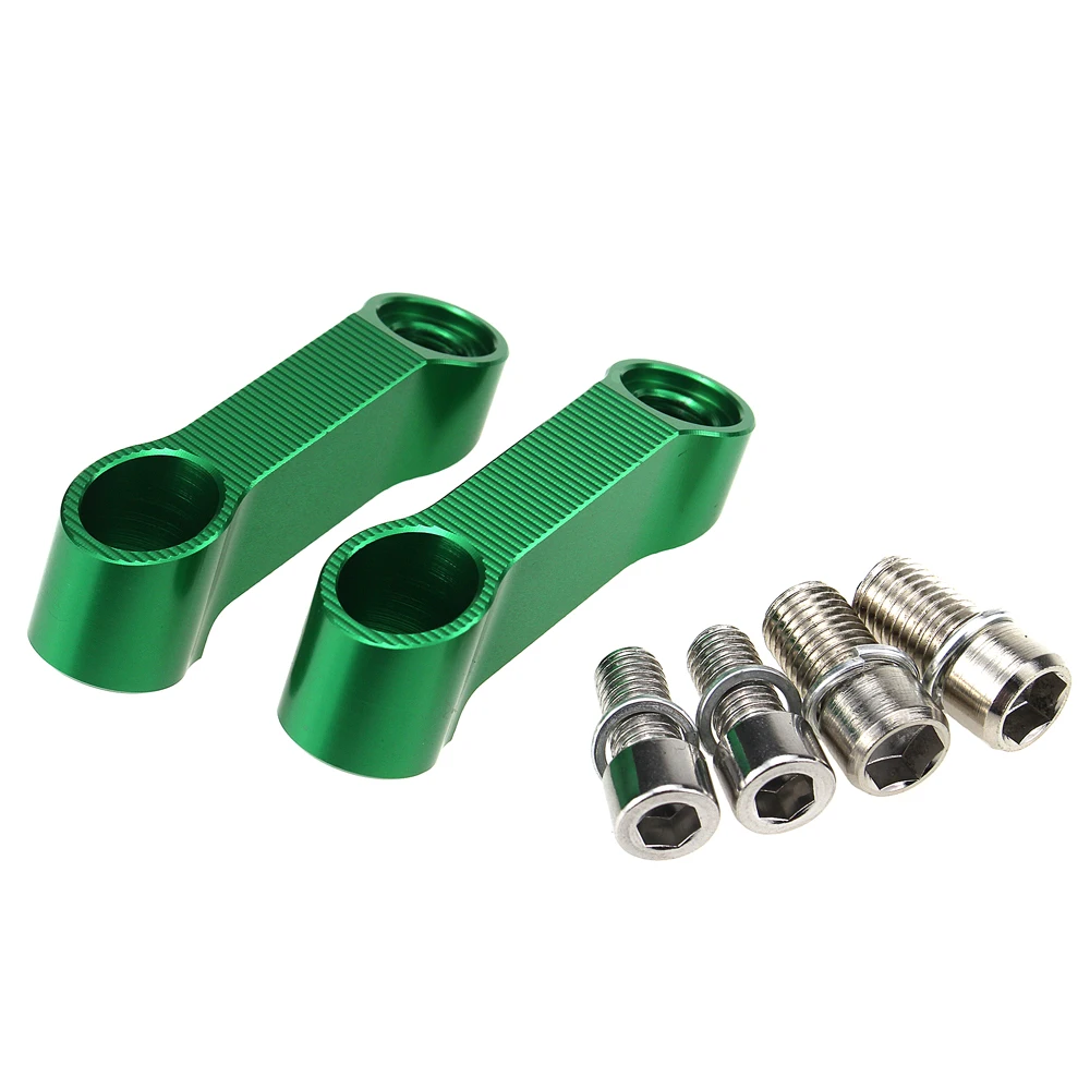 For KAWASAKI Z250 Z300 Z650 Z900 Z900RS Z800 Z1000 Z750 ER-6N ER-6F Motorcycle Rearview Mirrors Extension Riser Extend Adapter - Color: Green