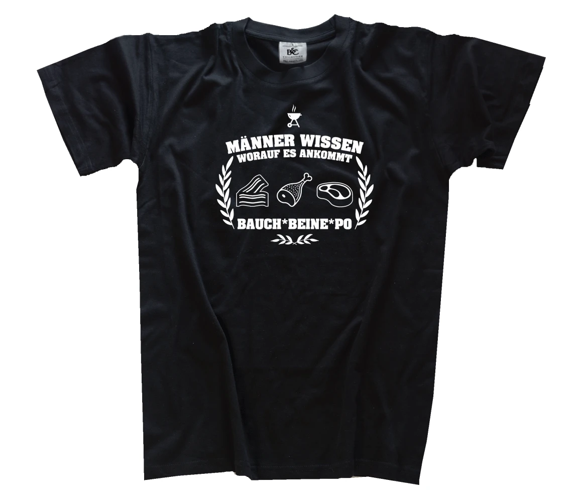 

Barbecue BBQ - Men Know What Ankommt-Bauch Legs Po Grill T-Shirt S-3XL