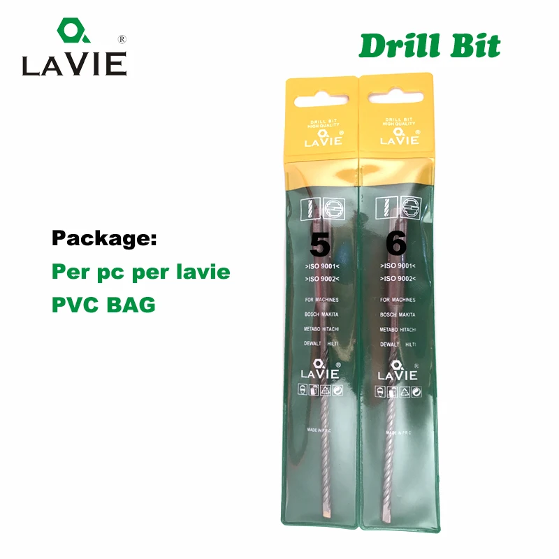 LAVIE 5pcs 4mm 5mm 6mm Electric Hammer SDS Plus Drill Bits Set 110mm Concrete Wall Brick Block Masonry Hole Saw Drilling 016