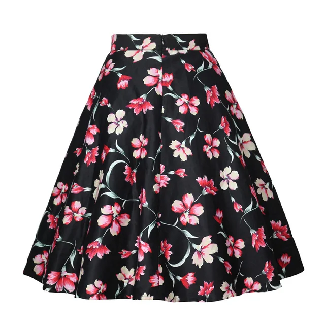 Floral midi skirt 50s deals