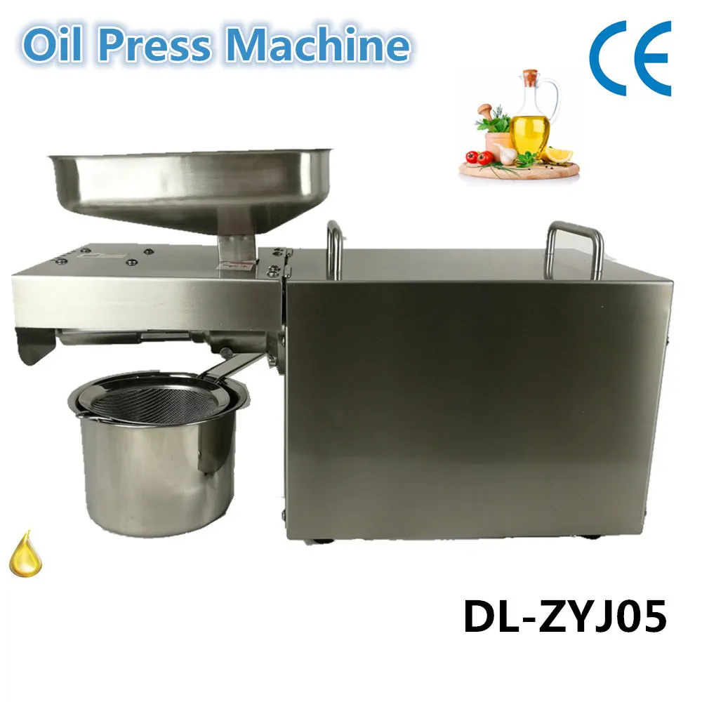 Free Ship Automatic  Industrial Oil Press Machine Cold Press Peanut Soybean Oil High Oil Extraction Rate Household Oil Pressers