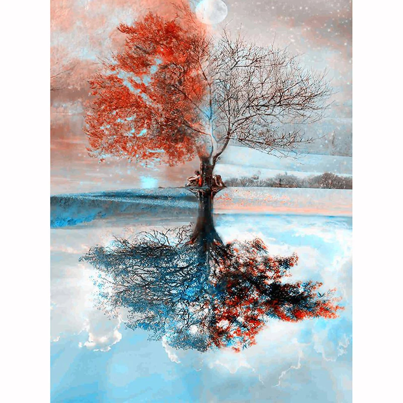 

5D Diamond Four Seasons Tree Cross Stitch DIY Diamond Painting Needlework Diamond Embroidery rhinestones Home Decor love gift