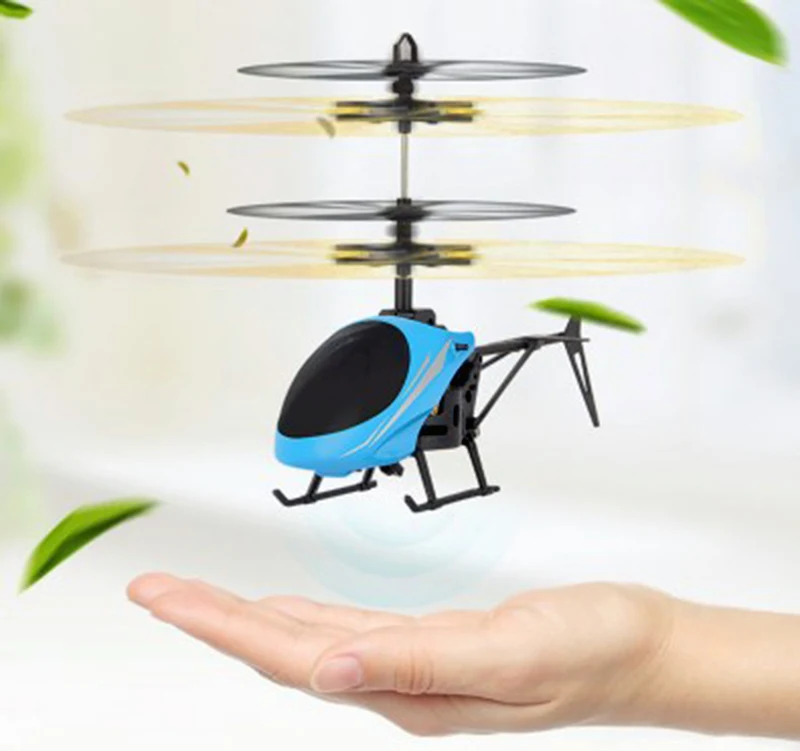 Mini RC font b drone b font Flying RC Helicopter Aircraft dron Infrared Induction LED Light