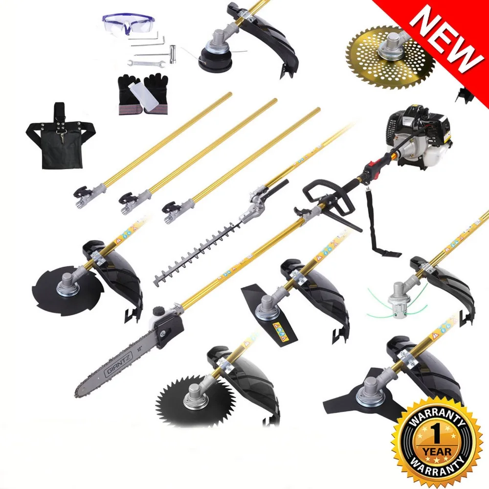 

Multi 52cc 12 In 1 Petrol Pole Chainsaw Hedge Trimmer Whipper Snipper Pruner lawn mower