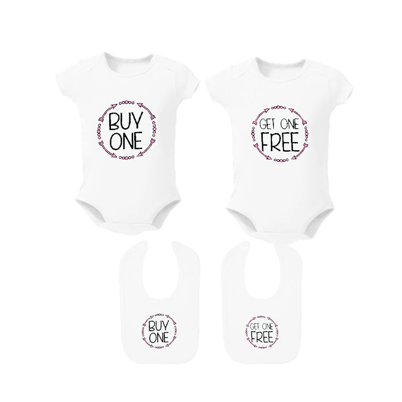 

Baby CLothes Girl Summer Unisex Newborn Twins Clothing Baby Boys Girls Clothes Bodysuit Short Sleeve Playsuit Matching Bib Buy O