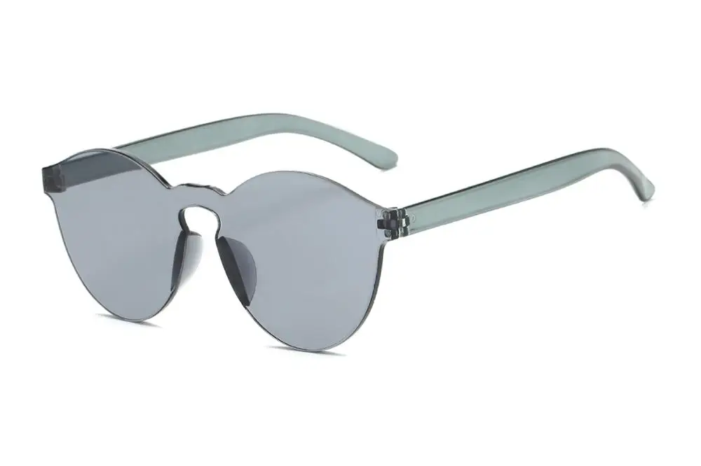 DCM Новые Модные Винтажные Круглые Солнцезащитные очки без оправы, женские роскошные брендовые солнцезащитные очки оригинального дизайна - Цвет линз: C1Gray