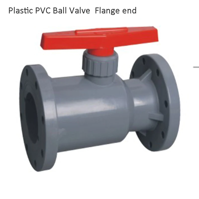 DN15 ПВХ шаровой кран, клапан, ПВДФ шаровой клапан, пластиковый мяч из ПВХ, шаровой клапан, материалы-ХПВХ шаровый торцевой фланец