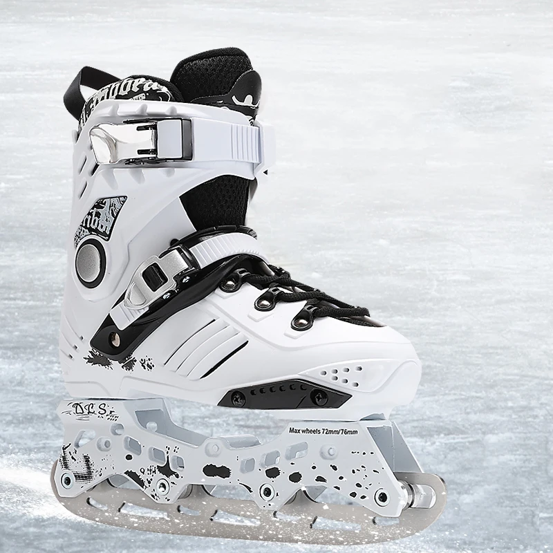 متعددة وظيفة زلاجات ثلجية زلاجات دوارة الرجال والنساء الكبار أحذية الشكل التزلج السكاكين للمبتدئين التزلج ثنائي استخدام
