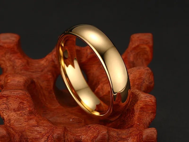 Модное 6 мм широкое классическое вольфрамовое Карбидное кольцо золотого цвета обручальные кольца для мужчин Высокое качество