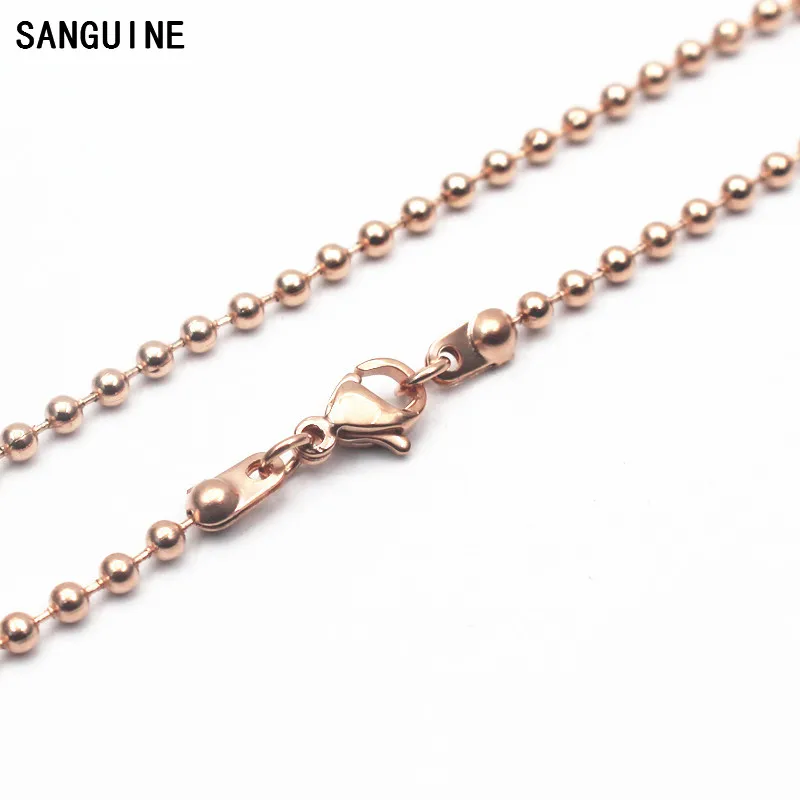 

5pcs/lot 30 Inches Stainless Steel Floating Locket Chains Rose Gold Ball Chain Necklace For Women Long Necklace DIY Jewelry