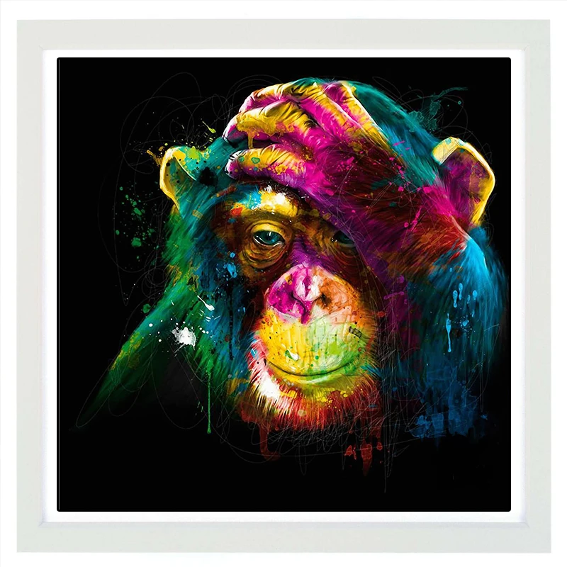 

Thinking Monkey Canvas Painting Print Wall Pictures Artwork for Home Living Decor