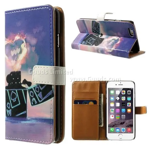 Poker Leather Wallet Case for iPhone 5s / for iPhone 5