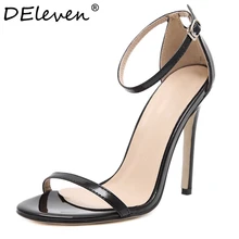Fashion Classics Marque nom ZA R Peep Toe Boucle piège Haute talons Sandales Chaussures Femme Noir Blanc Rouge Chaussures De Mariage Usine US10