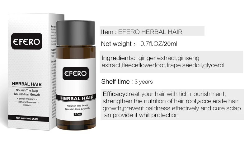 Efero Hair Loss Treatment Serum Essential Oils Dense Hair Growth Serum Hair Care Prevent Baldness Anti-Hair Loss Serum TSLM1