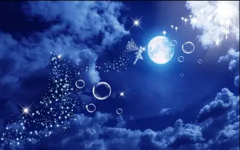 

3d wallpaper custom photo non-woven home decor Circle month bubble fairy Ceiling mural painting 3d wall room murals wallpaper