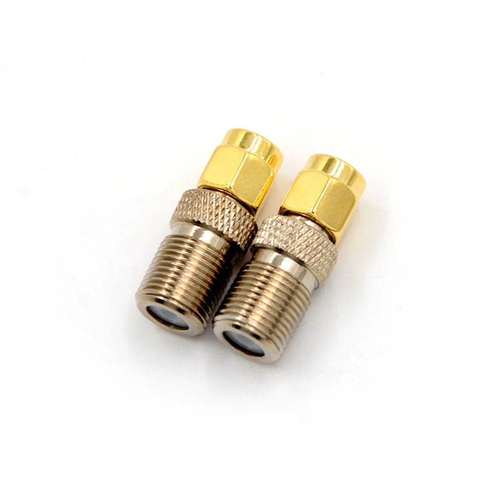 

High Quality Straight RF Coaxial Adapter F connector to SMA Convertor gold Tone F Type Female Jack to SMA Male Plug