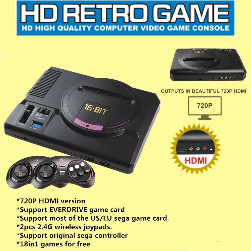 RETROAD HDMI Video Game Console SEGA Genesis 100+ free games High