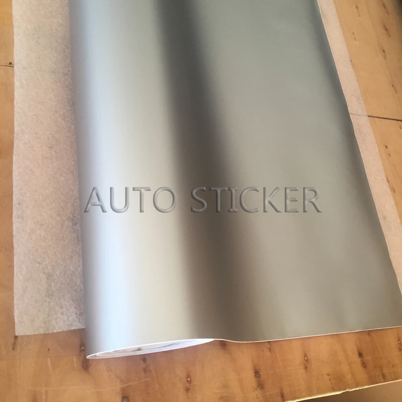 silver gray matte vinyl car wrap 1