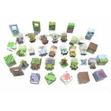 36pcs/lot Minecraft Figures Toys Mini Characters Hanger Action Figure Models Blocks Collection Gifts Toys For Children #E