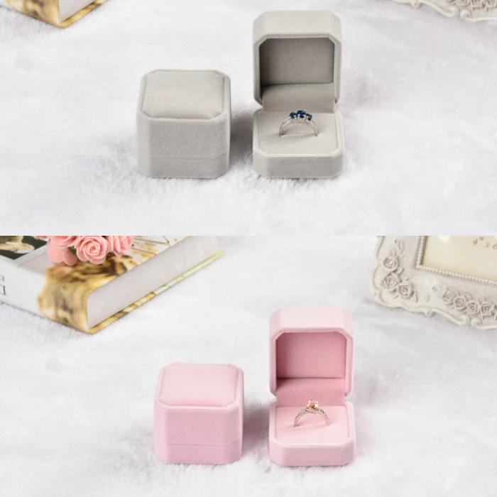 

Jewery Organizer Box Rings/Earrings Storage Small Gift Box DIY craft Display Case square Wedding/etc Velvet Wh