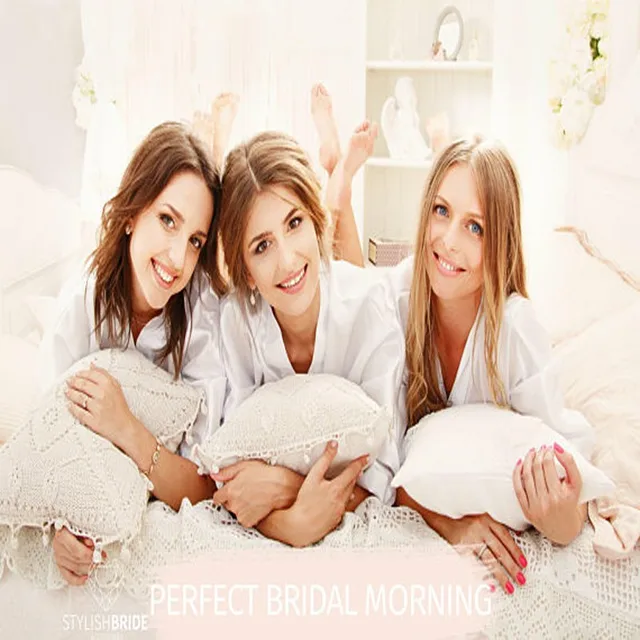 Fashion Robe Bride With Shine Gold Letter  Kimono Satin Soft Bride Robe Sexy Wedding Party Dresses Women Nightgown Lady Yukata